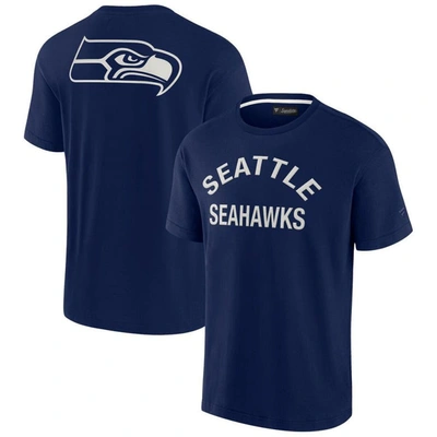 Fanatics Signature Unisex  Navy Seattle Seahawks Super Soft Short Sleeve T-shirt