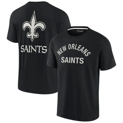 Fanatics Signature Unisex  Black New Orleans Saints Super Soft Short Sleeve T-shirt