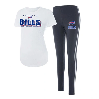 Concepts Sport White/charcoal Buffalo Bills Sonata T-shirt & Leggings Set