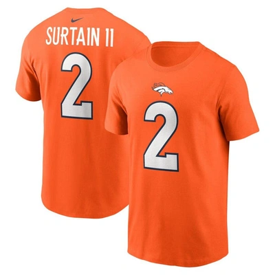 Nike Men's Patrick Surtain Ii Orange Denver Broncos Name Number T-shirt