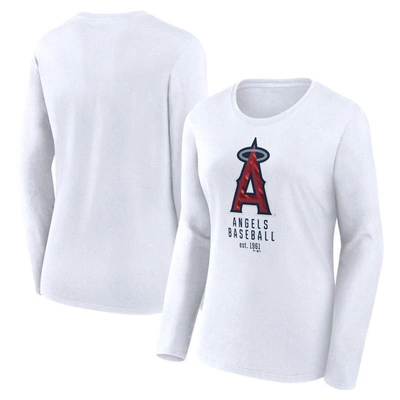 Fanatics Branded  White Los Angeles Angels Long Sleeve T-shirt