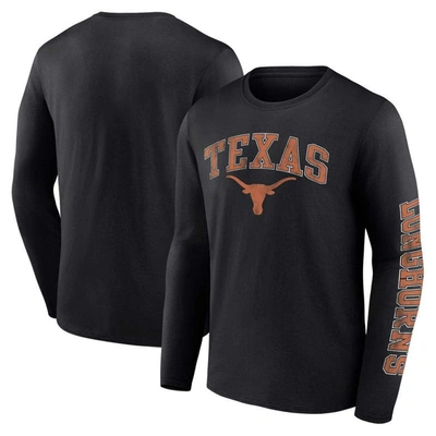 Fanatics Branded Black Texas Longhorns Distressed Arch Over Logo Long Sleeve T-shirt