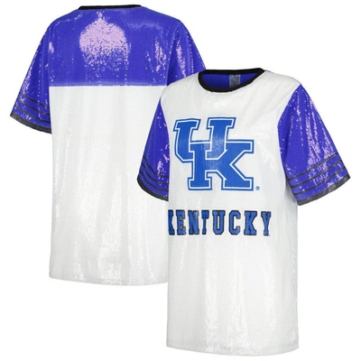Gameday Couture White Kentucky Wildcats Chic Full Sequin Jersey Dress