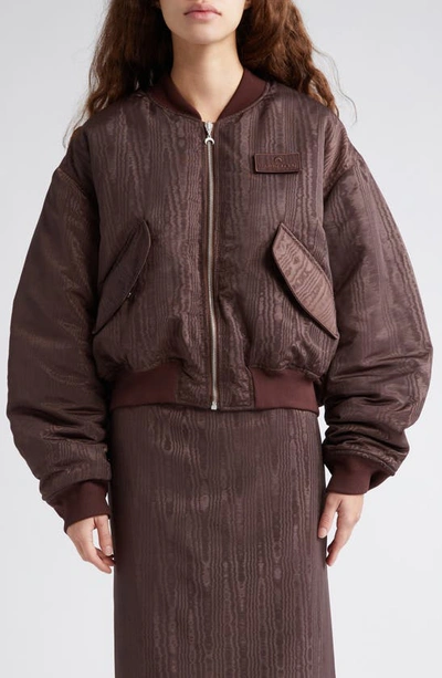 Marine Serre Moire-effect Bomber Jacket In Brown