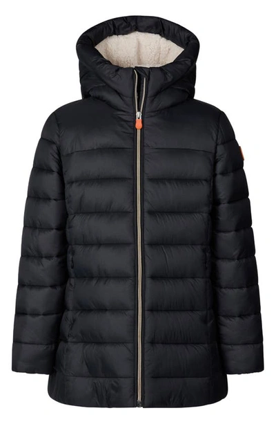 Save The Duck Kids' Meryl Water Repellent Puffer Coat In Black
