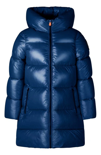 Save The Duck Kids' Millie Hooded Windproof Coat In Ink Blue