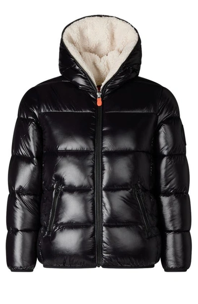 Save The Duck Kids' Gaby Short Puffer Jacket In Black