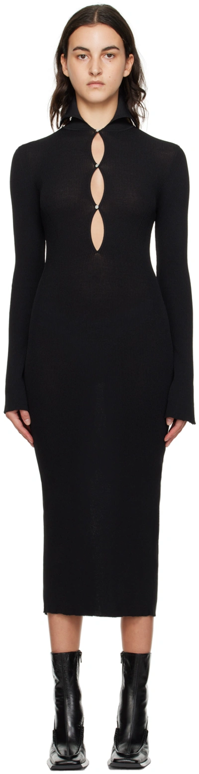 Knwls Slither Cut-out Midi Dress In Black