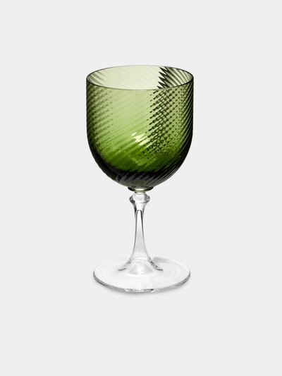 Nasonmoretti Twisted Soraya Murano White Wine Glass In Green