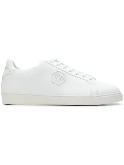 Philipp Plein Statement White Leather Low Top Sneakers