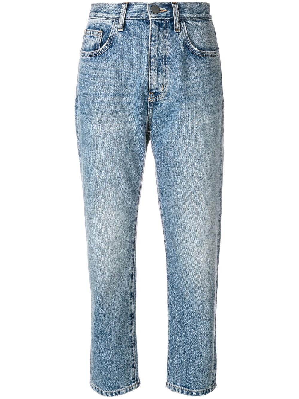 Current Elliott Current/Elliott Cropped Straight-Leg Jeans - Blue ...