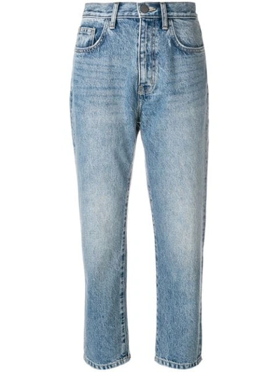 Current Elliott Cropped High-rise Straight-leg Jeans In Blue