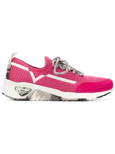 Diesel Lace-up Runner Sneakers In Pink