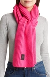 Ugg Chunky Rib Knit Scarf In Neon Pink