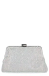 Jessica Mcclintock Phyllis Frame Clutch In Iridescent Silver