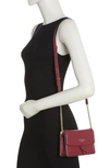 Kate Spade Knott Pebbled Leather Flap Crossbody Bag In Autumnal Red