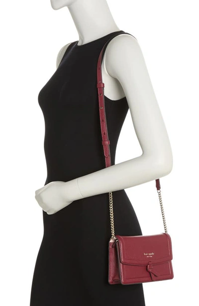 Kate Spade Knott Pebbled Leather Flap Crossbody Bag In Autumnal Red