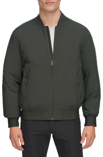 Dkny Stretch Bomber Jacket In Olive