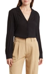 Love By Design Lana Collar Button-up Blouse In Black