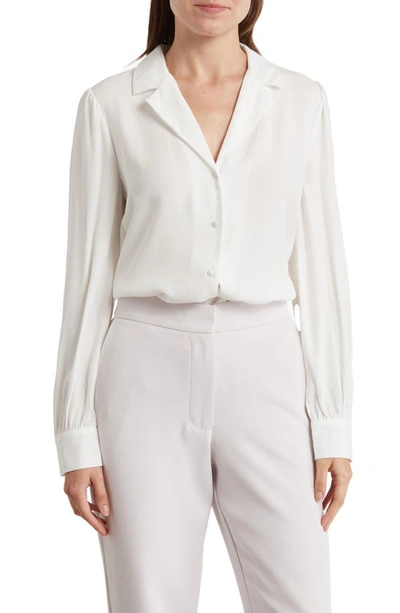 Love By Design Lana Collar Button-up Blouse In White