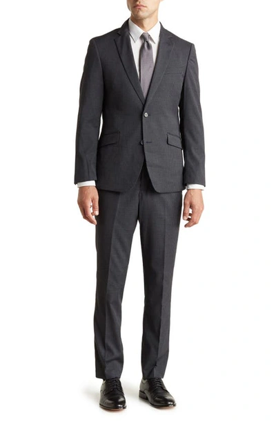 Savile Row Co Hoxton Check Notch Lapel Suit In Grey