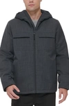 Dkny Water Resistant Hooded Jacket In Heather Grey
