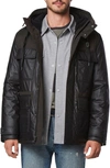 Andrew Marc Harrigan Mixed Media Puffer Jacket In Black
