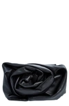 Burberry Rose Gathered Lambskin Frame Clutch In Black