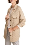 Vineyard Vines Dreamcloth Quilted Shirt Jacket In Officer Khaki Heather