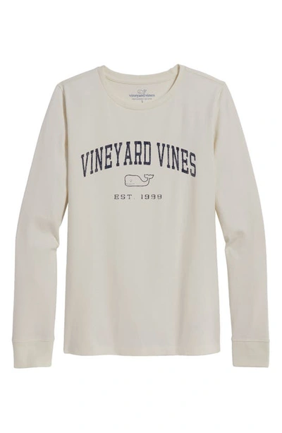 Vineyard Vines Heritage Athletic Long Sleeve Cotton Graphic T-shirt In Marshmallow