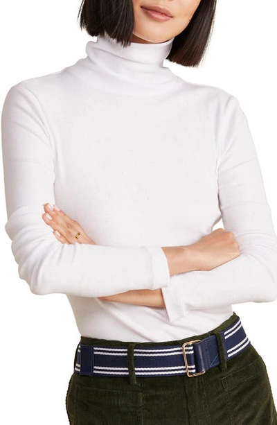 Vineyard Vines Heritage Rib Turtleneck In White Cap