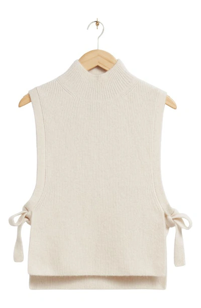 & Other Stories Candy Side Tie Turtleneck Sweater Vest In Light Beige