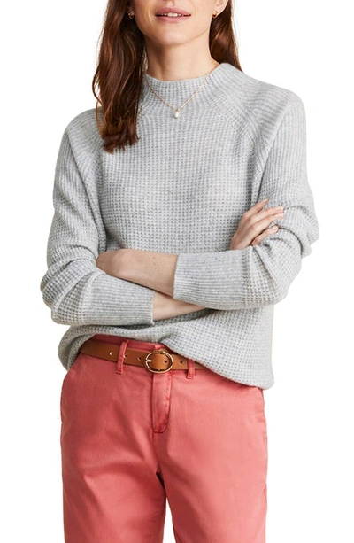 Vineyard Vines Waffle Stitch Cashmere Sweater In Light Gray Heather