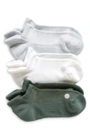 Zella Assorted 3-pack Tab Ankle Socks In Green Duck