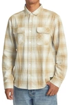 Rvca Dayshift Gradient Check Flannel Button-up Shirt In Khaki