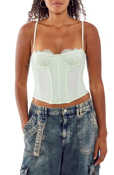 Bdg Urban Outfitters Modern Love Corset Top In Light Green