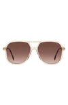 Carrera Eyewear 58mm Navigator Sunglasses In Nude/ Brown Gradient