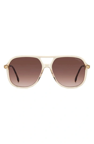 Carrera Eyewear 58mm Navigator Sunglasses In Nude/ Brown Gradient