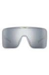 Carrera Eyewear Flaglab 15 99mm Shield Sunglasses In White/ Silver Mirror