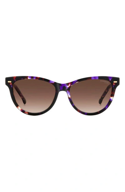 Carrera Eyewear 54mm Cat Eye Sunglasses In Violet Havana/ Brown Gradient
