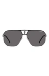 Carrera Eyewear 62mm Oversize Navigator Sunglasses In Black Dark Ruth/ Gray Polar