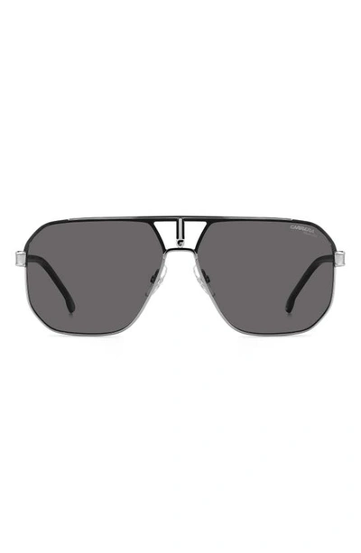 Carrera Eyewear 62mm Oversize Navigator Sunglasses In Black Dark Ruth/ Gray Polar