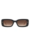 Carrera Eyewear 53mm Gradient Rectangle Sunglasses In Black Beige/ Brown Gradient