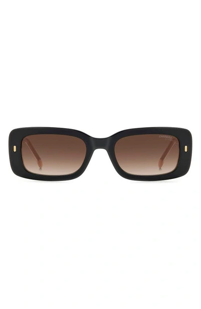 Carrera Eyewear 53mm Gradient Rectangle Sunglasses In Black Beige/ Brown Gradient