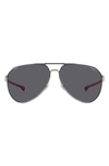 Carrera Eyewear X Ducati Carduc 67mm Oversize Aviator Sunglasses In Matte Dark Ruth/ Grey