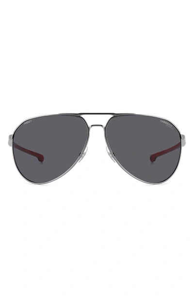 Carrera Eyewear X Ducati Carduc 67mm Oversize Aviator Sunglasses In Matte Dark Ruth/ Grey