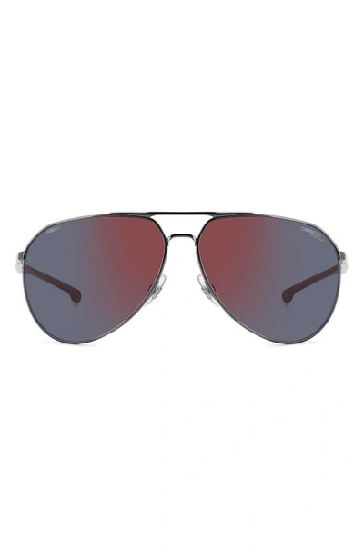 Carrera Eyewear X Ducati Carduc 67mm Oversize Aviator Sunglasses In Black/ Red Mirror Polar