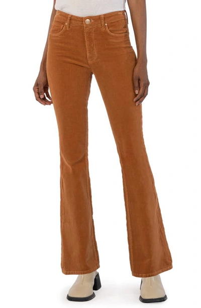 Kut From The Kloth Ana Fab Ab High Waist Corduroy Flare Jeans In Brown