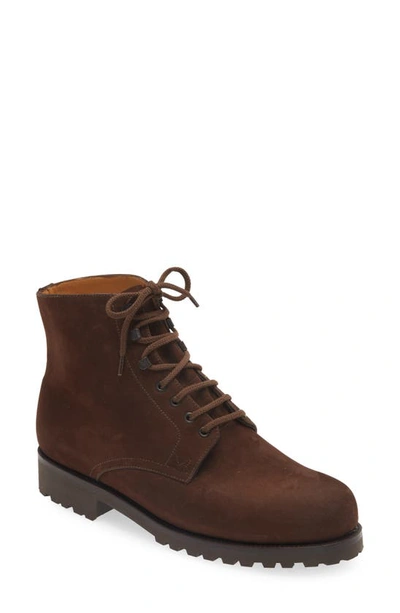 Jm Weston Worker Suede Lace-up Boot In Brown