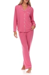 Flora Nikrooz Flora By  Annie Long Sleeve & Pants 2-piece Pajama Set In Hot Pink